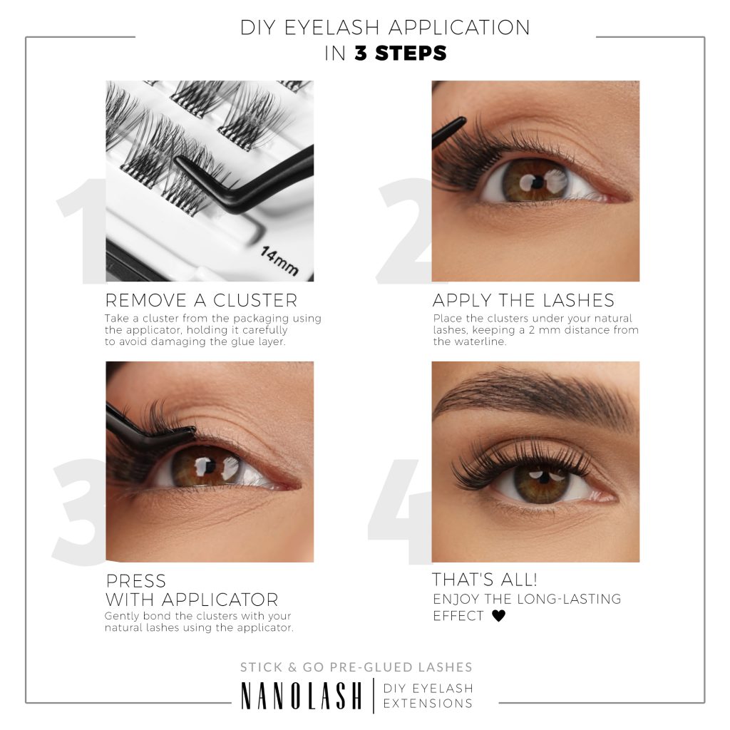 quick apply pre glued lashes nanolash
